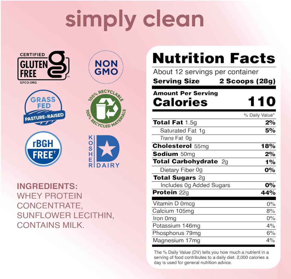 Simply Teras - Protein Whey Rbgh Free Plain (12.OZ)
