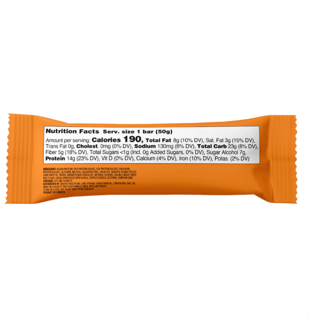 Misfits - Bar Protein Peanut Butter Fudge (1.8OZ) - 12 bars