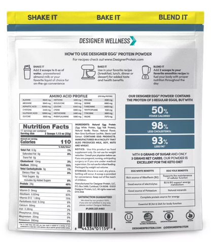 Designer Protein Whey - Protein Ttly Egg Vanilla (12.4OZ)