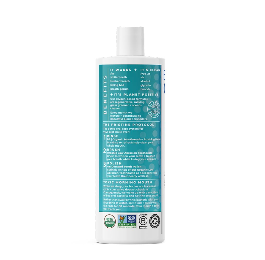 Essential Oxygen Mouthwash Peppermint - 16OZ Certified BR Organic Brushing Rinse