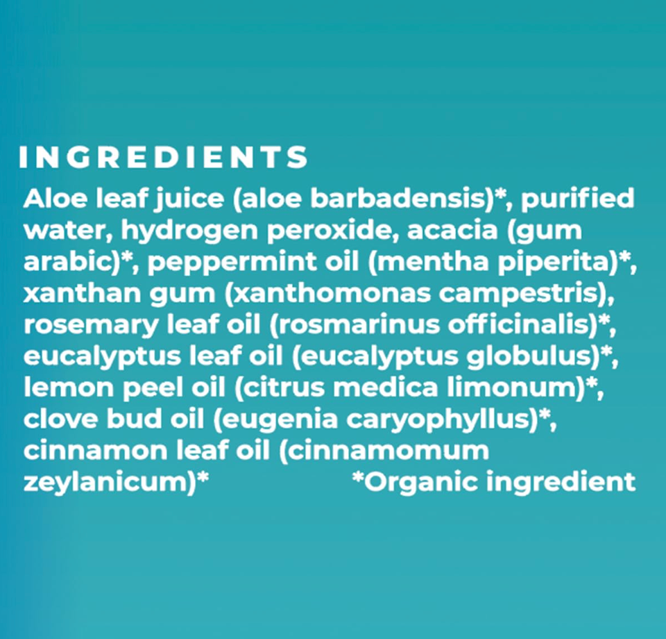 Essential Oxygen Mouthwash Peppermint - 16OZ Certified BR Organic Brushing Rinse