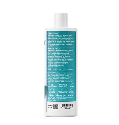 Essential Oxygen Mouthwash Wintergreen - 16OZ Certified BR Organic Brushing Rinse