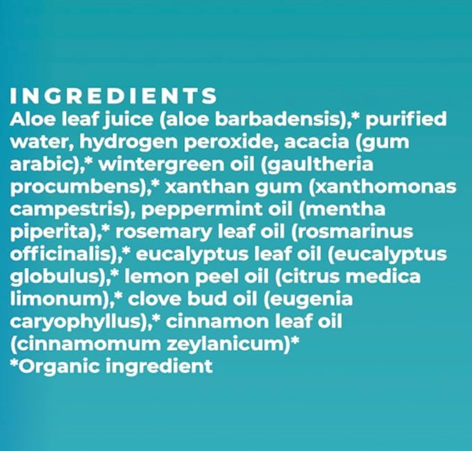 Essential Oxygen Mouthwash Wintergreen - 16OZ Certified BR Organic Brushing Rinse
