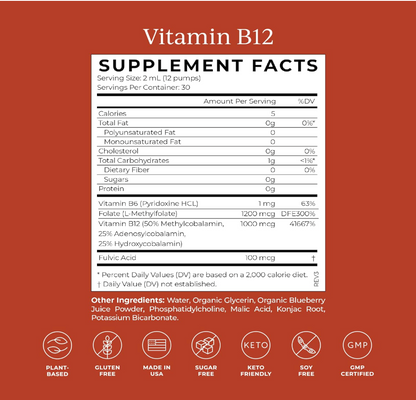 Cymbiotika Vitamin B12b6 Liposomal, 2 FO.