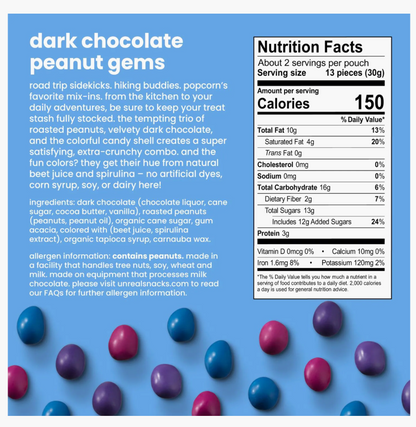 Unreal - Choc Dark Peanut Gems (2.OZ) - (Pack of 9)