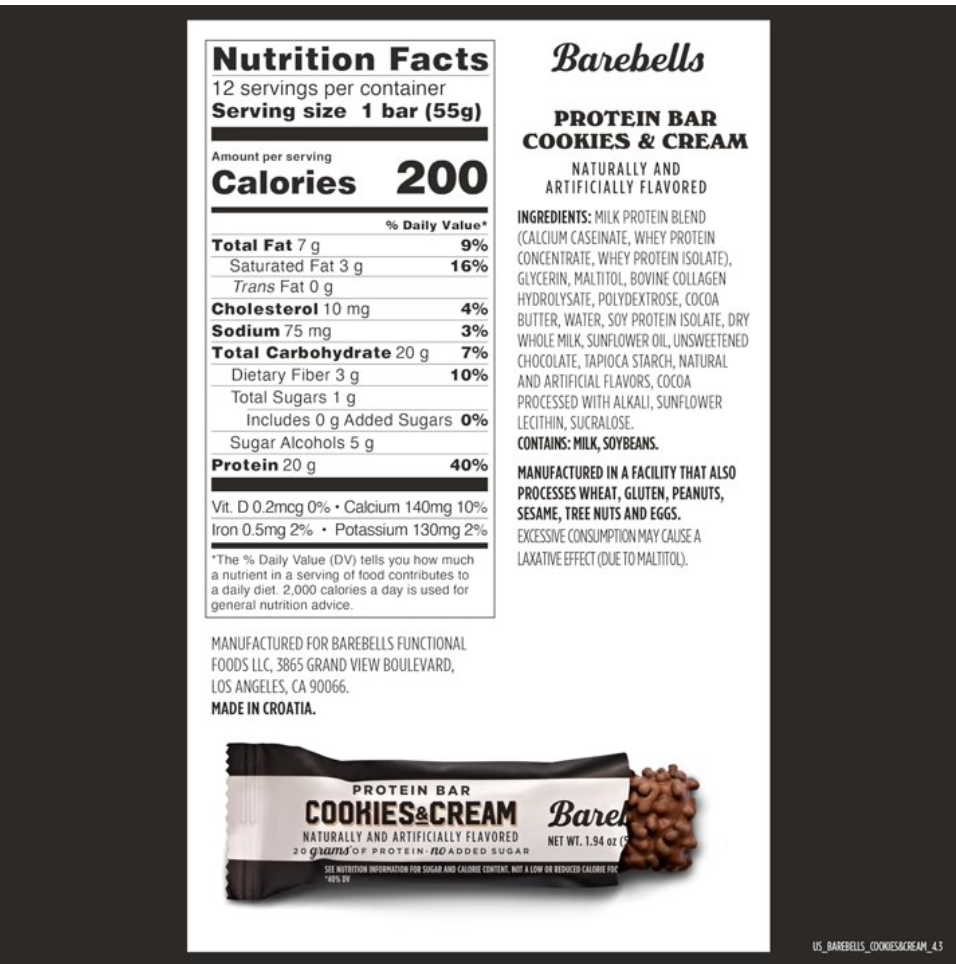 Barebells - Bar Cookies And Cream (1.94OZ) - 12 bars