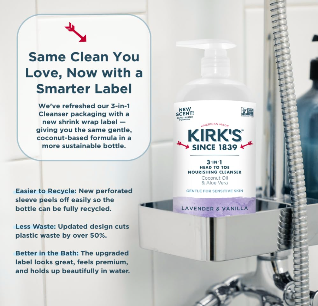 Kirk's Cleanser 3-in-1 Lavender Van - 32 fl oz