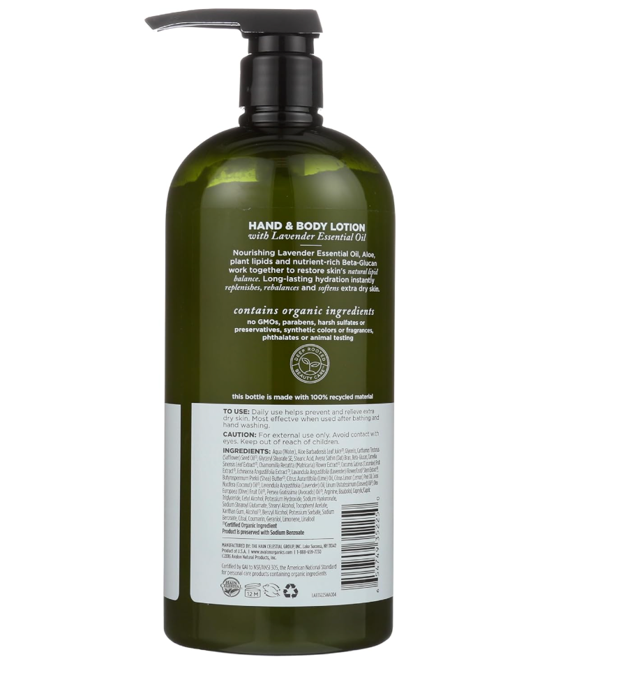 Avalon Organics Hand & Body Lotion, Nourishing Lavender, 32 Oz