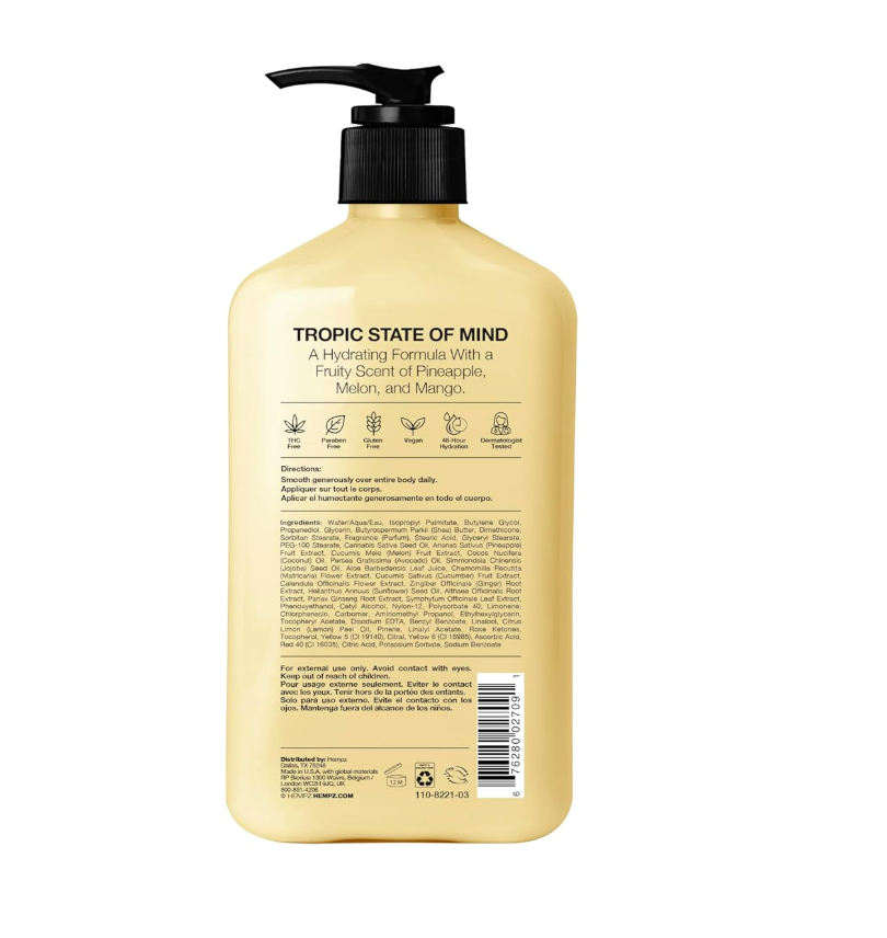HEMPZ Body Lotion - Sweet Pineapple and Honey Melon - Daily Moisturizing Cream - 17oz