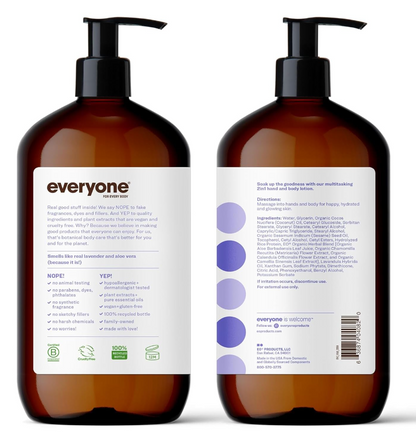 Everyone 2-in-1 Lotion for Hands/Body,Lavender and Aloe - 32 0Z