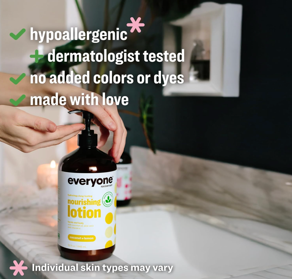 Everyone 2-in-1 Lotion for Hands/Body, Coconut and Lemon - 32 OZ