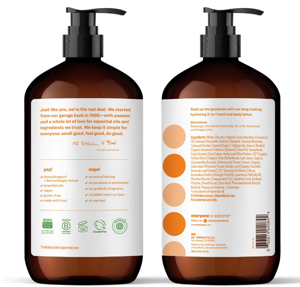 Everyone 2-in-1 Lotion for Hands/Body, Lotion Citrus and Mint - 32 OZ