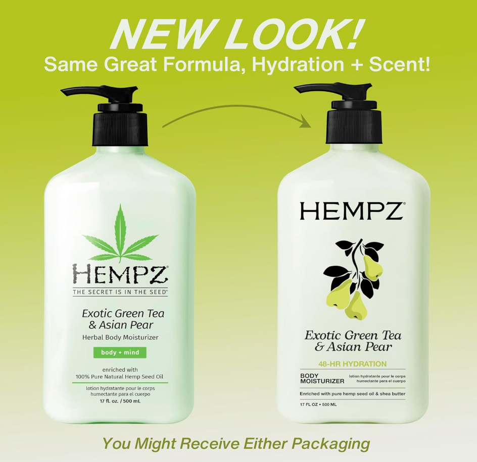 HEMPZ Body Lotion - Green Tea and Asian Pear - Daily Moisturizing Cream - 17oz