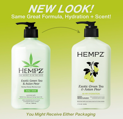 HEMPZ Body Lotion - Green Tea and Asian Pear - Daily Moisturizing Cream - 17oz