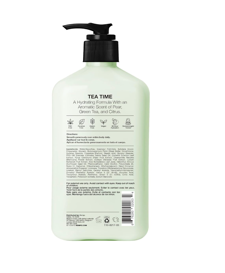 HEMPZ Body Lotion - Green Tea and Asian Pear - Daily Moisturizing Cream - 17oz