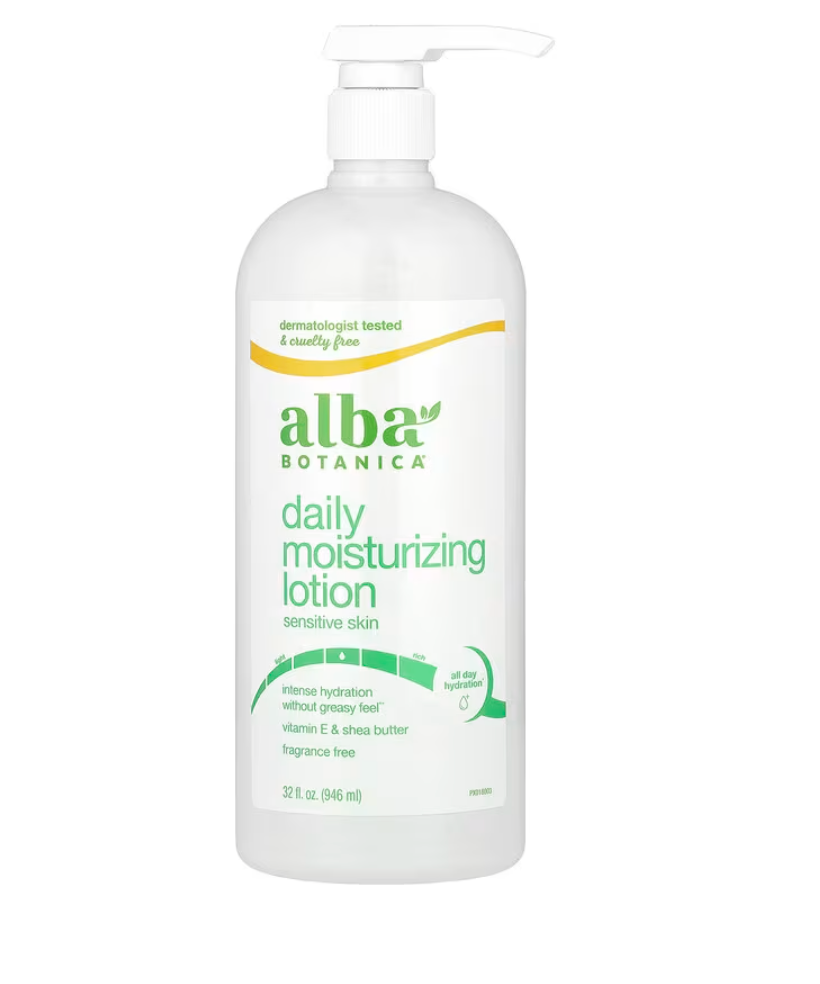 Alba Botanica, Daily Moisturizing Lotion, Sensitive Skin, Fragrance Free, 32 OZ