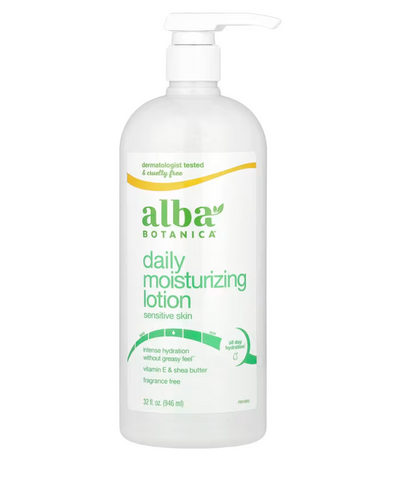Alba Botanica, Daily Moisturizing Lotion, Sensitive Skin, Fragrance Free, 32 OZ