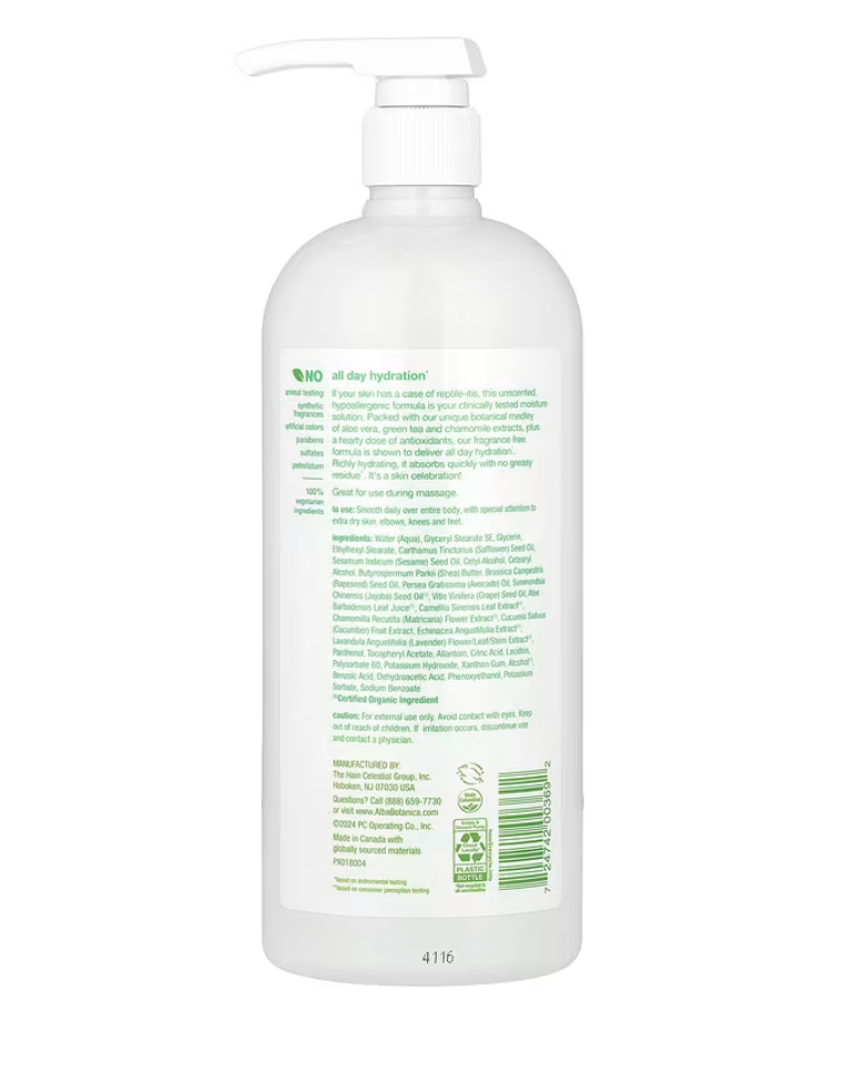Alba Botanica, Daily Moisturizing Lotion, Sensitive Skin, Fragrance Free, 32 OZ