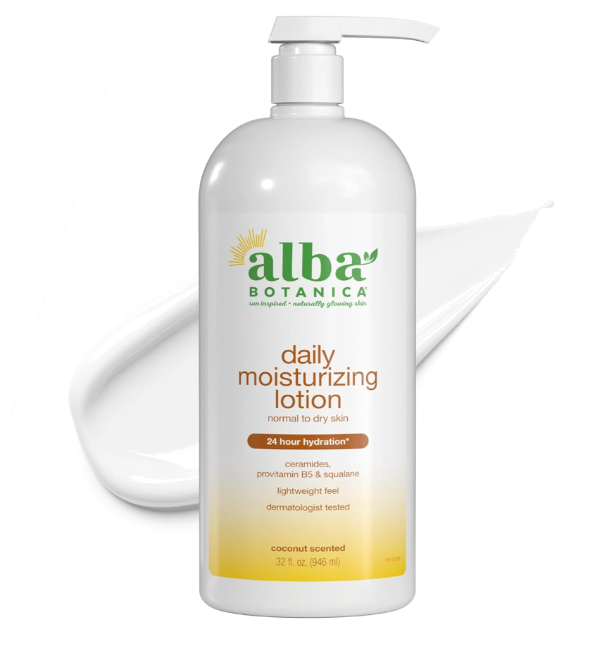 Alba Botanica Daily Moisturizing Lotion, Dry to Very Dry Skin, with Shea Butter and Coconut Oil, 32 Oz