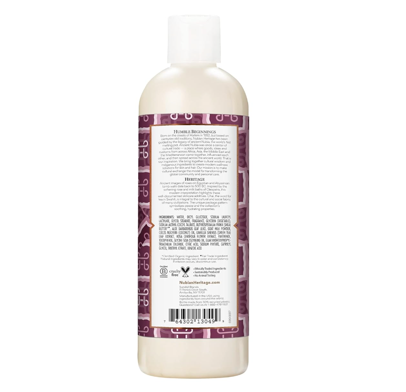 Nubian Heritage Body Wash, Goat's Milk + Chai, 13 fl oz