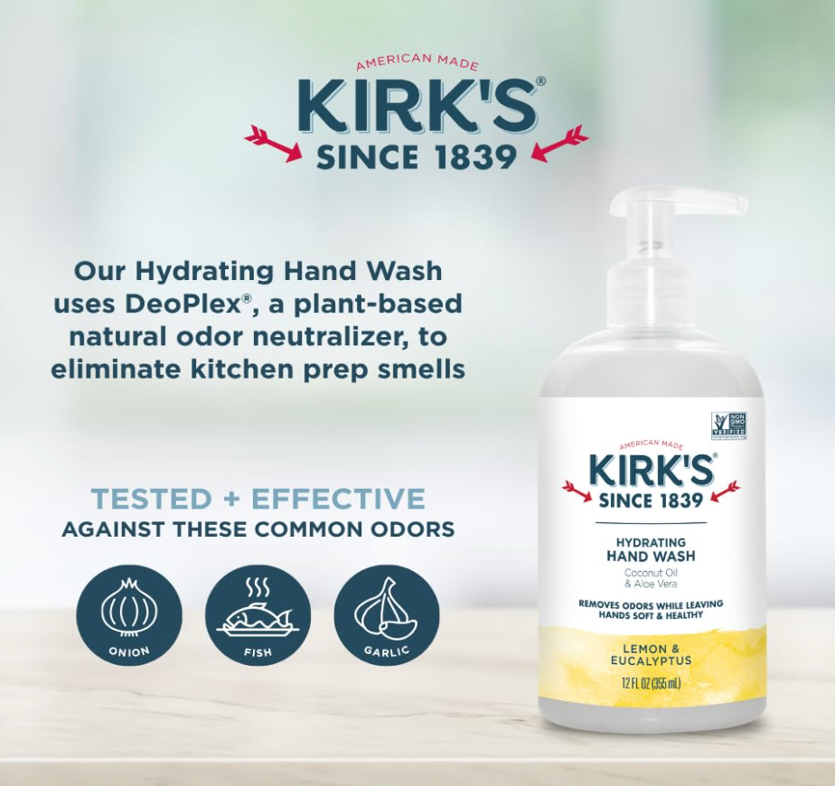 Kirk's Gentle Castile Hand Soap, Lemon Eucalyptus, 12 fl oz