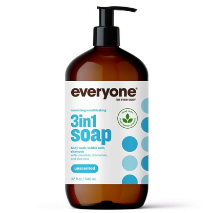 Everyone 3-in-1 Soap, Unscented, 32 fl oz