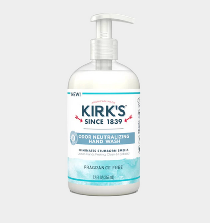 Kirk's Odor Neutralizing Hydrating Hand Wash, Fragrance Free, 12 fl oz