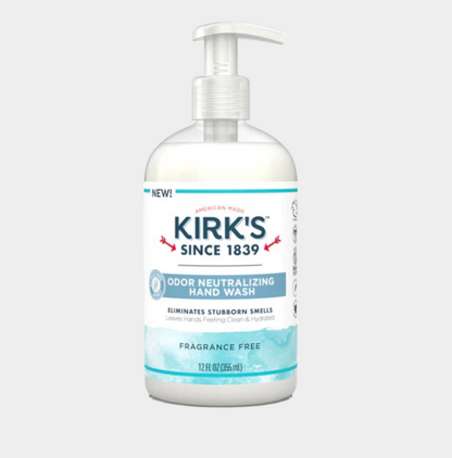 Kirk's Odor Neutralizing Hydrating Hand Wash, Fragrance Free, 12 fl oz