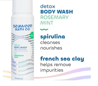 The Seaweed Bath Co. Detox Body Wash, Rosemary + Mint, 12 fl oz