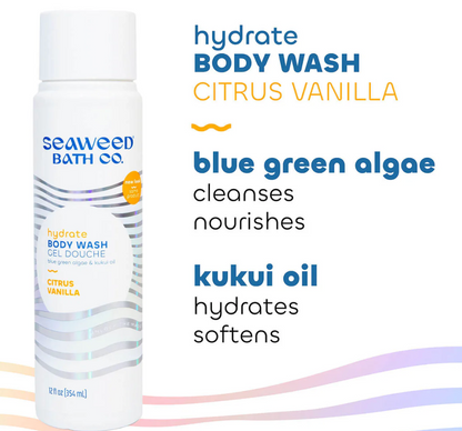 The Seaweed Bath Co. Hydrating Body Wash, Citrus + Vanilla, 12 fl oz