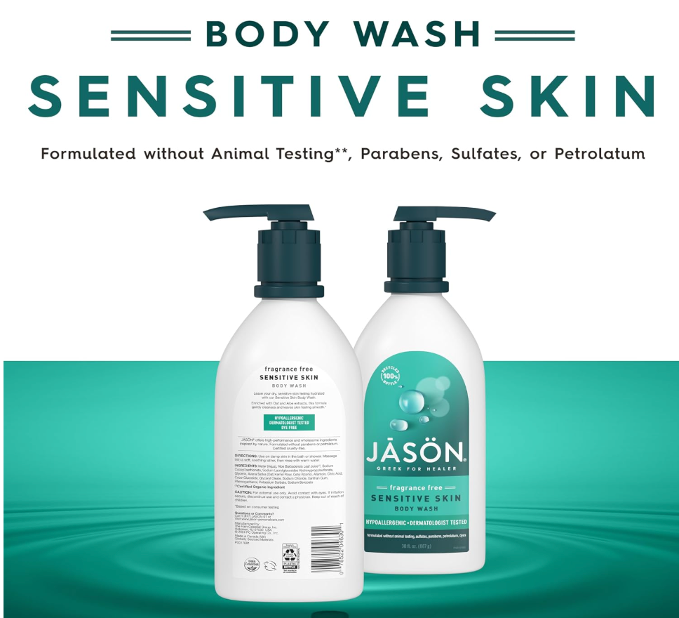 Jason Body Wash, Sensitive Skin, 30 fl oz