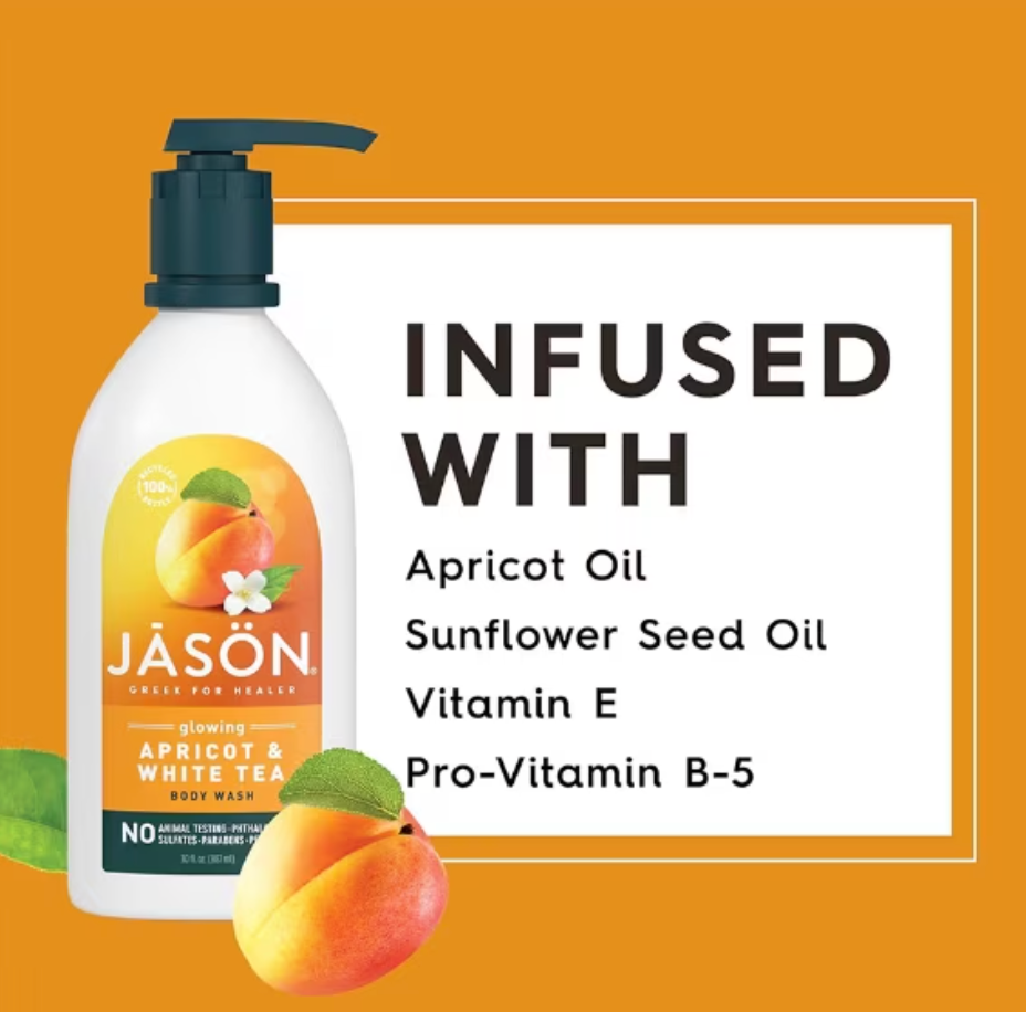 Jason Body Wash, Glowing Apricot + Rose, 30 fl oz
