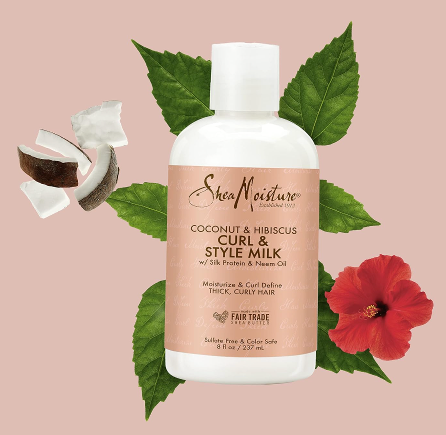 SheaMoisture Curl & Style Milk, coconut & hibiscus 8 oz
