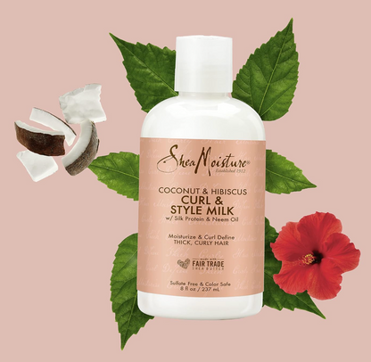 SheaMoisture Curl & Style Milk, coconut & hibiscus 8 oz