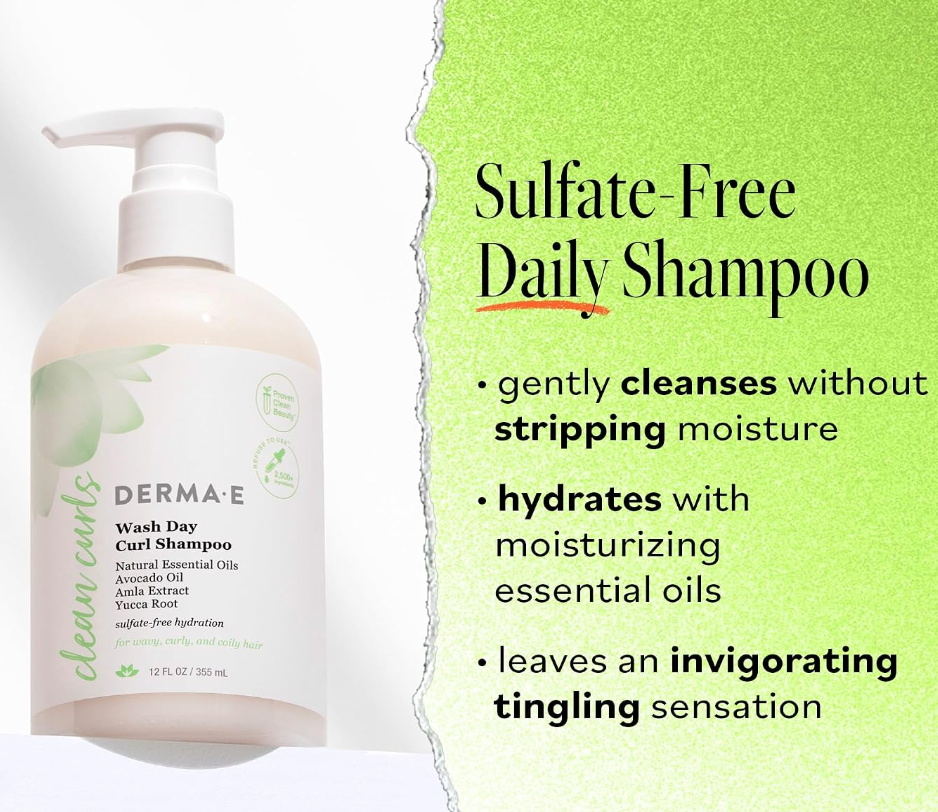 Derma E Shampoo Ramos Wsh Day Crl, 12 fl oz