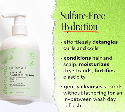 Derma E Conditioner 2 In 1 Curl Wsh, 12 fl oz