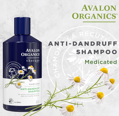 Avalon Organics Shampoo Anti Dandruff, 14 fl oz