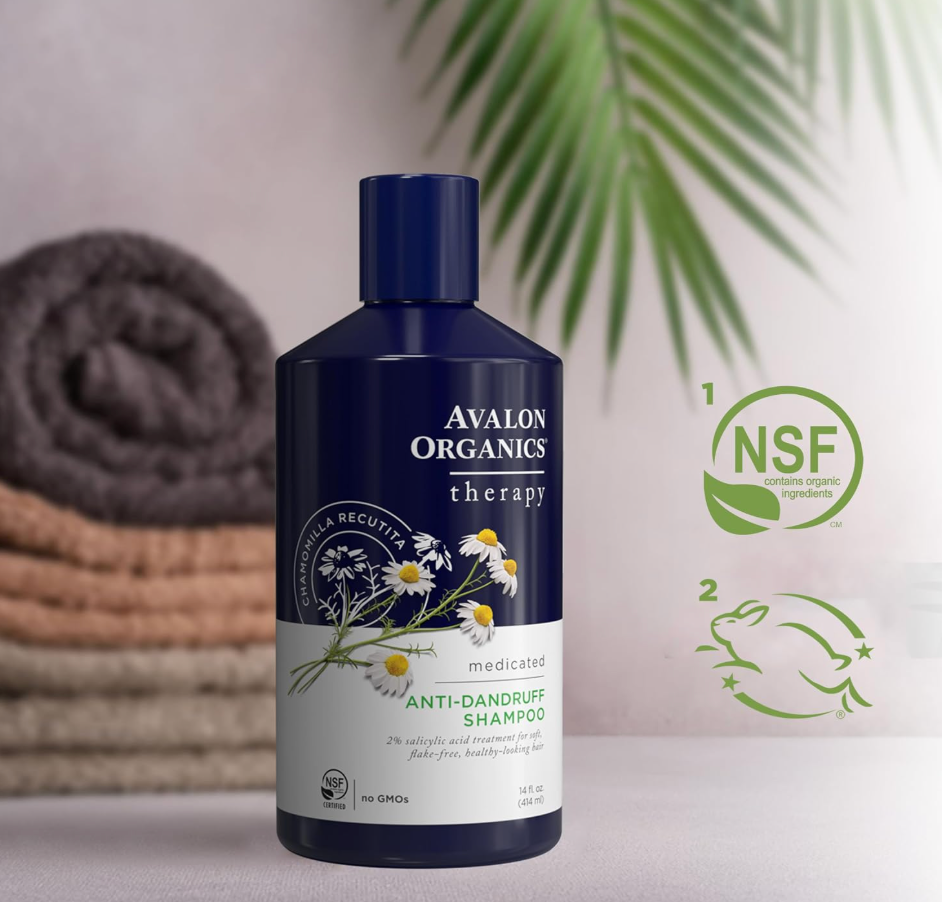 Avalon Organics Shampoo Anti Dandruff, 14 fl oz