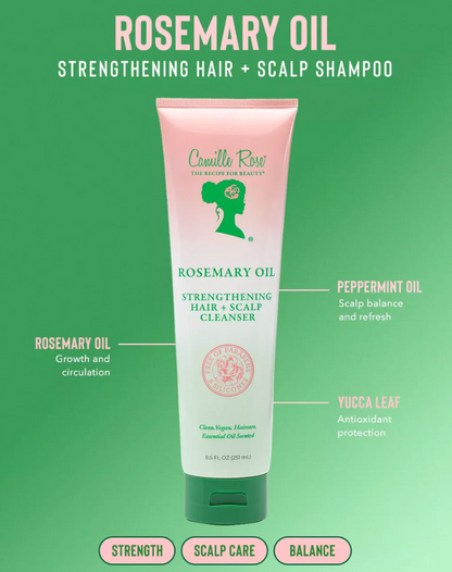 Camille Rose Rosemary Oil Strengthening Hair & Scalp Refresh & Revitalize Cleanser 8.5 floz