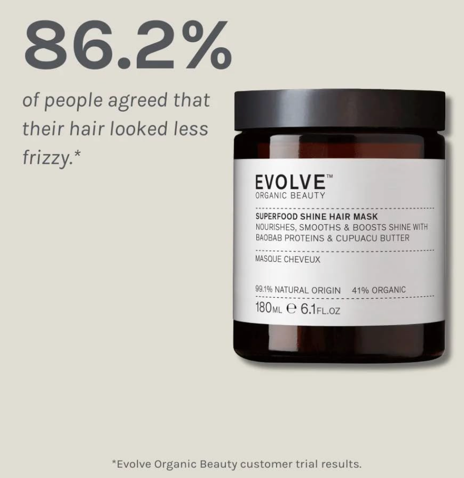 Evolve Organic Beauty Superfood Shine Hair Mask, 6.1 oz