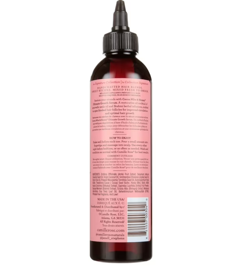 Camille Rose Cocoa Nibs & Honey Ultimate Growth Serum, 8 oz