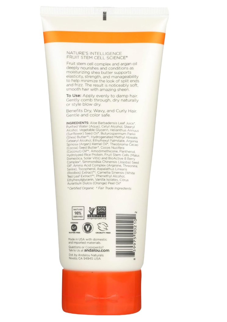 Andalou Naturals Argan Sweet Orange Styling Cream, 8.2 oz