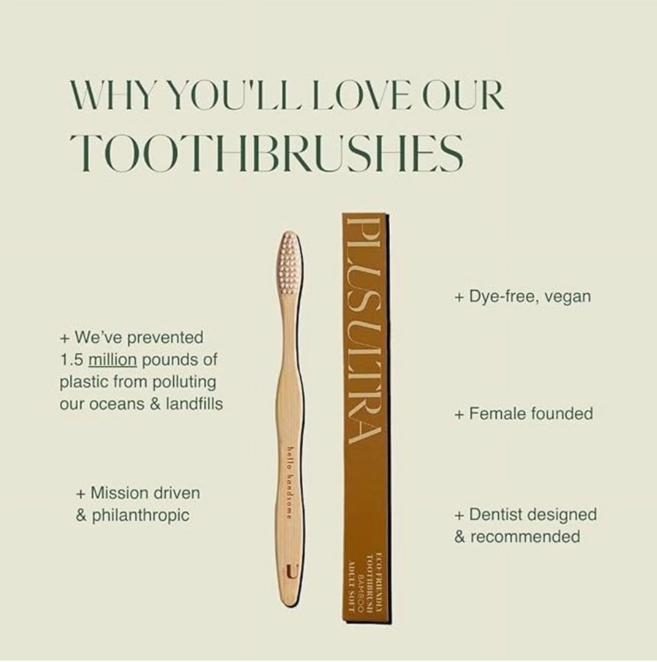 Plus Ultra Bamboo Smile Adult Toothbrush Hello Gorgeous 1 Ct