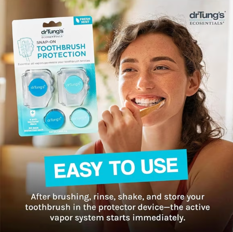 Dr. Tung's Snap-On Protection Toothbrush, 2 Count