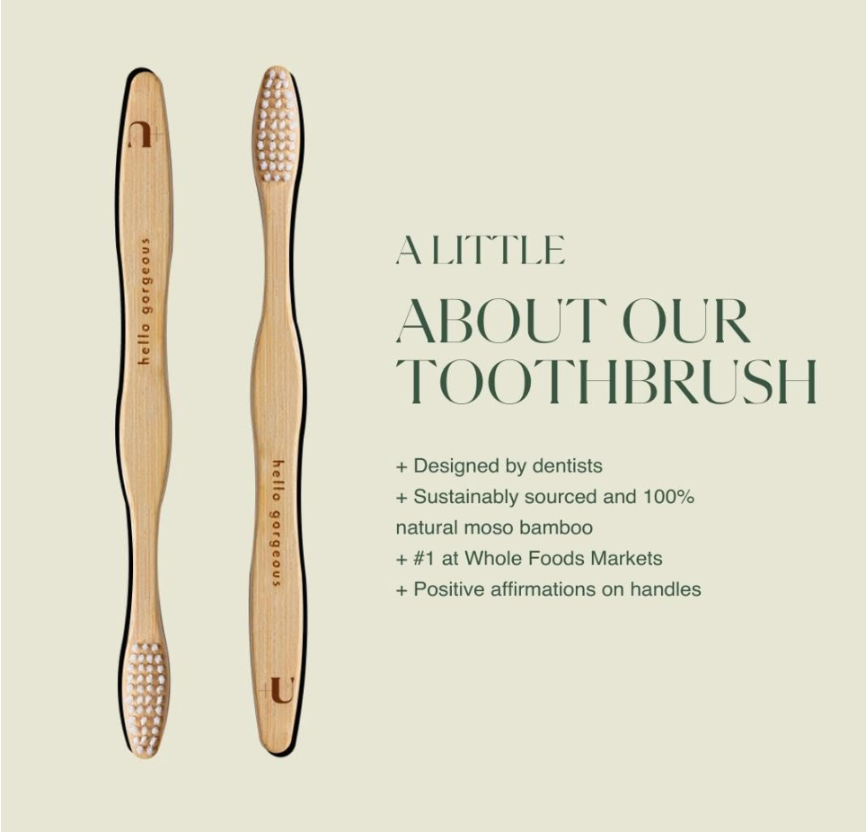 Plus Ultra Bamboo Smile Adult Toothbrush Hello Gorgeous 1 Ct