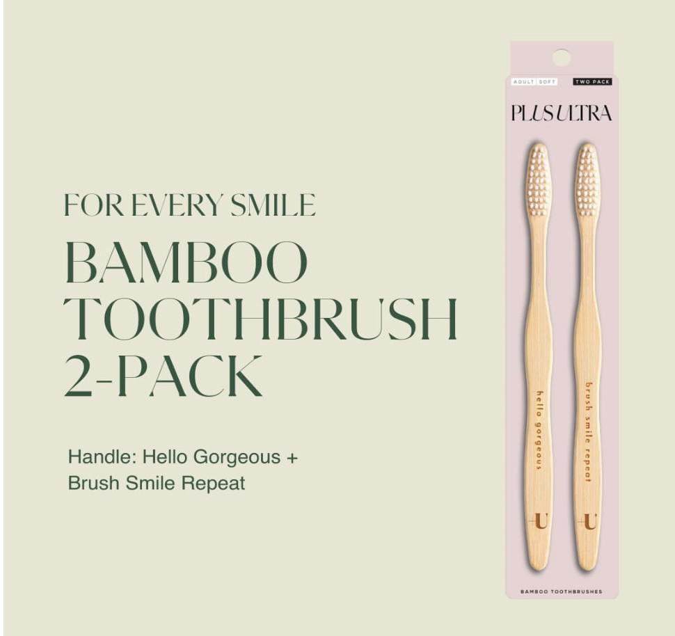 Plus Ultra Bamboo Toothbrush, 2 Pack