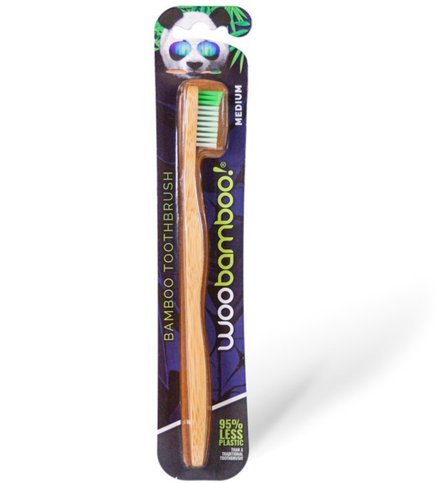 WooBamboo Adult Medium Toothbrush, 1 Count