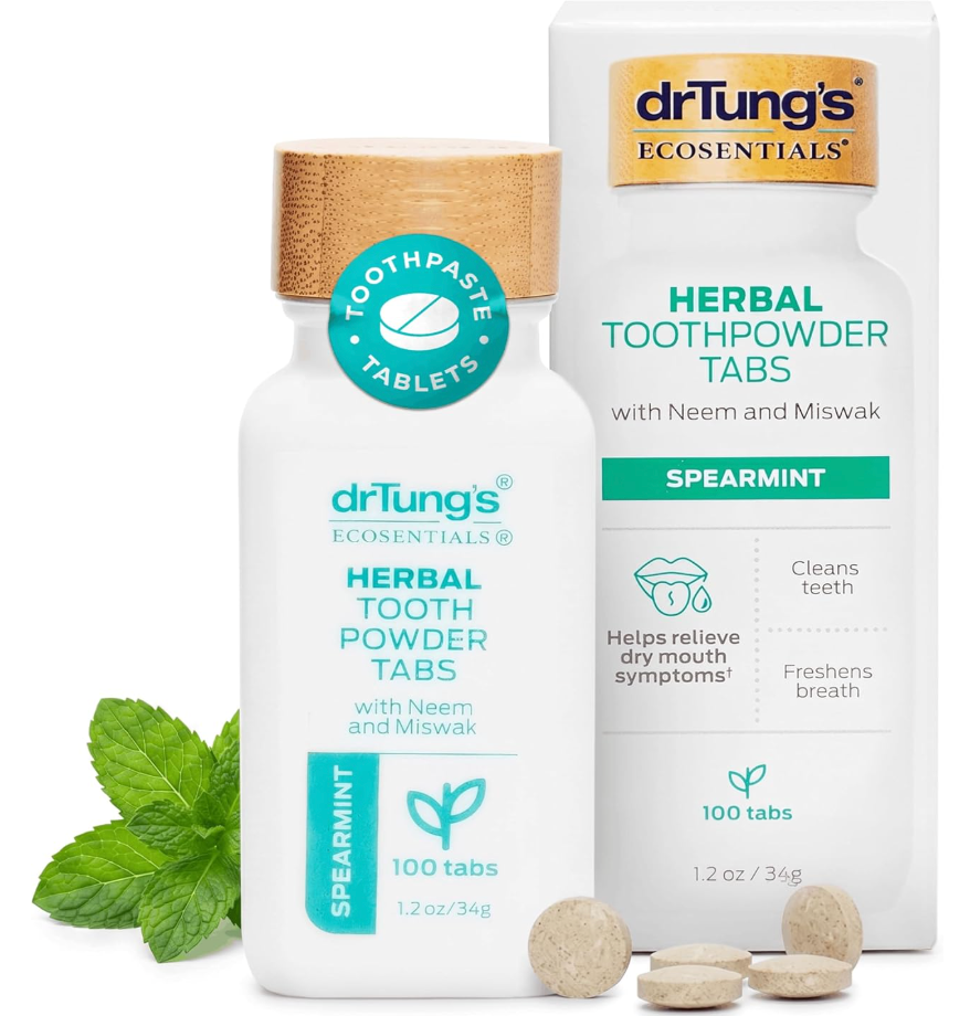 Dr. Tung's Spearmint Toothpowder Tabs, 100 Count