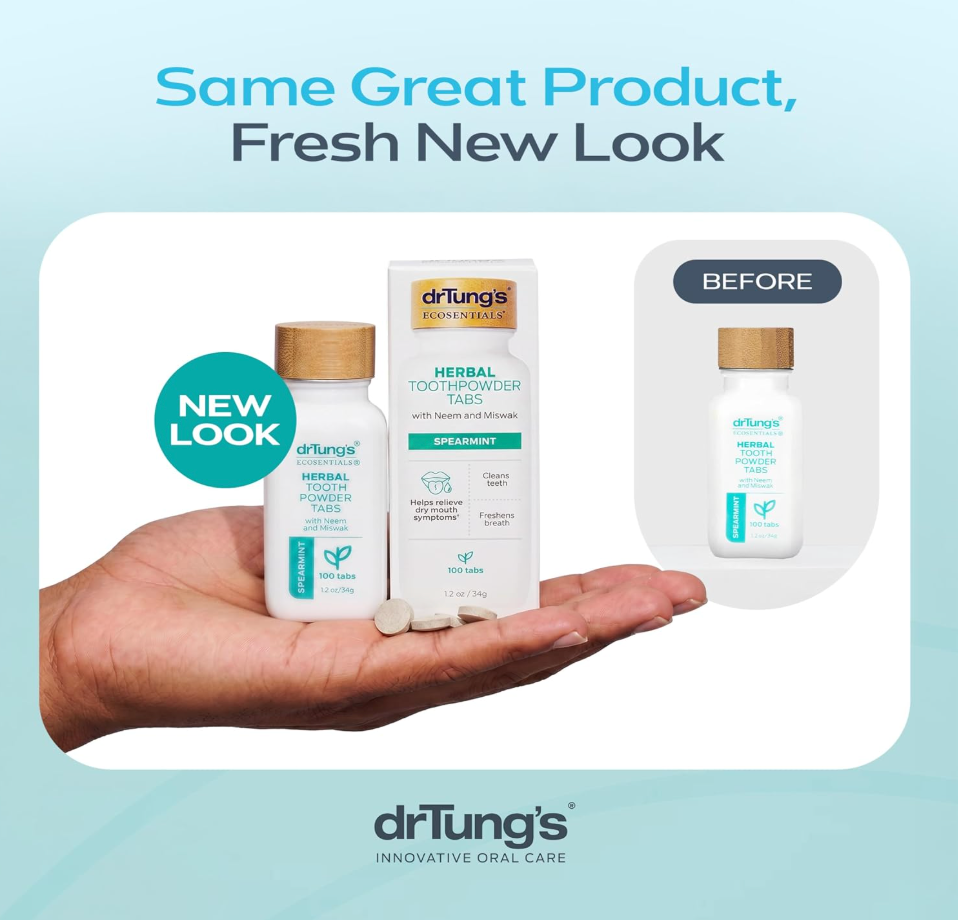 Dr. Tung's Spearmint Toothpowder Tabs, 100 Count
