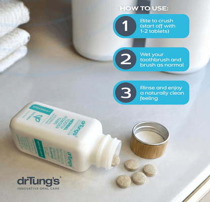 Dr. Tung's Spearmint Toothpowder Tabs, 100 Count